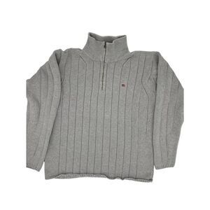 Polo Jeans Co. Ralph Lauren Henley Pullover Chunky knit Seater Grey (Men: XL)